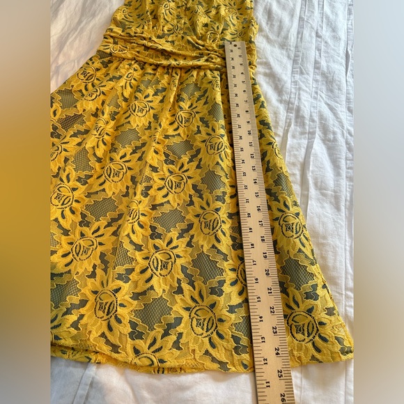 Anthropologie Plenty by Tracy Reese Nikki Garden Trellis Lace Yellow Dress Sz 6 - Picture 11 of 14